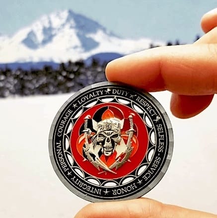 cut out enamel coin with silver plating