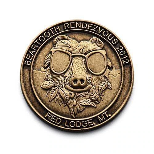 custom bear with glasses lapel pin