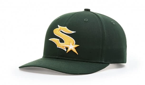 green hook and loop hat