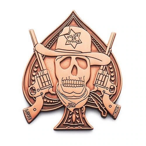 western themed police bronze pin