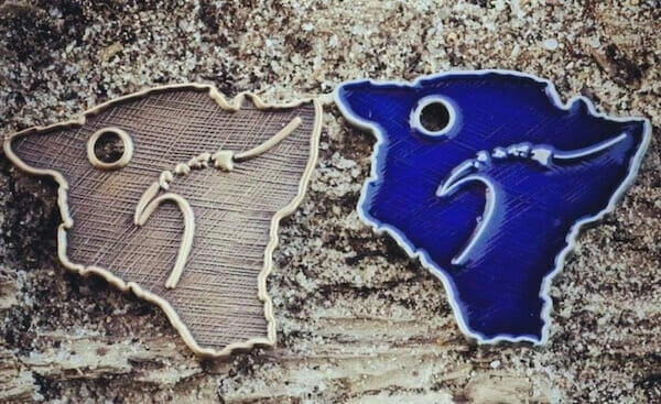 enamel leaf pendant