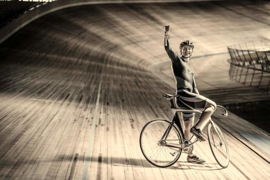 biker on a track