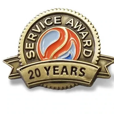lapel pins custom 20 year design