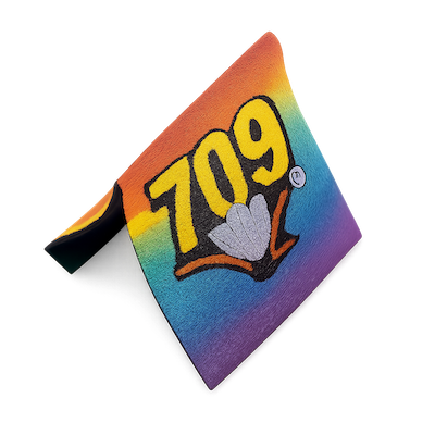 rainbow sublimated 709 cap label