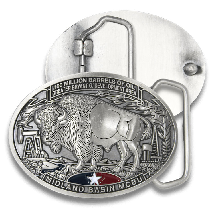 custom buffalo belt buckle