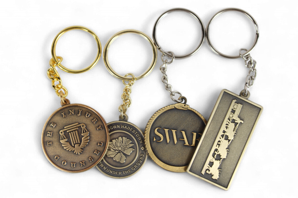 die struck keychains on hand