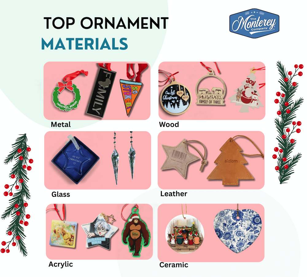 top ornament materials infographic