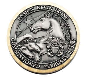 3d coin with horses