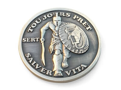 customized silver coin with trojan warrior