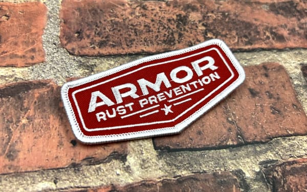 custom embroidery patch for armor rust prevention