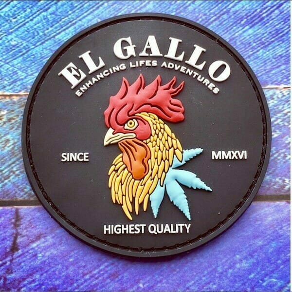 pvc patch with rooster logo