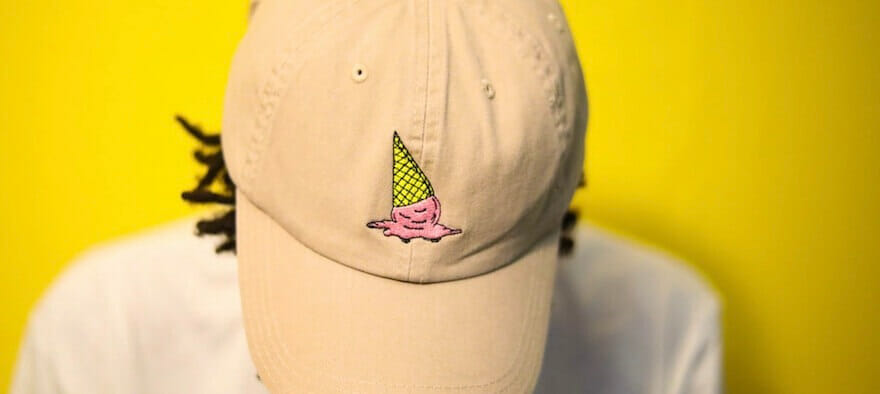 custom embroidered hat with ice cream cone design