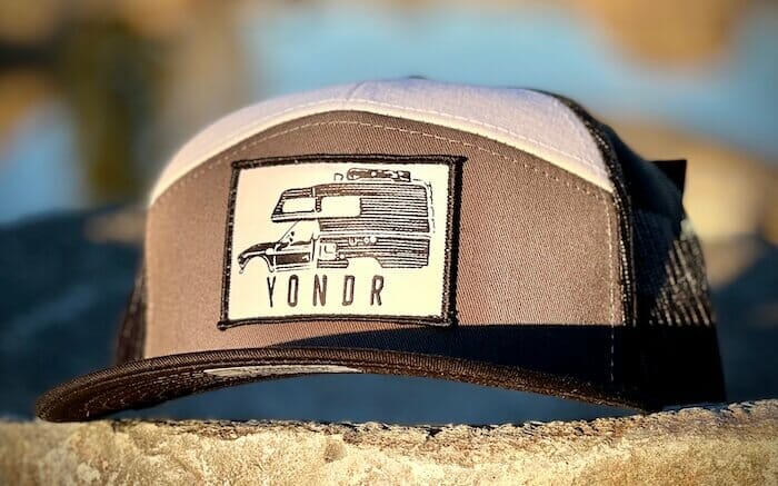 five panel hat with patch