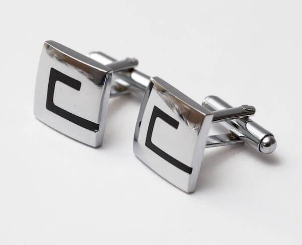 custom silver logo cufflinks