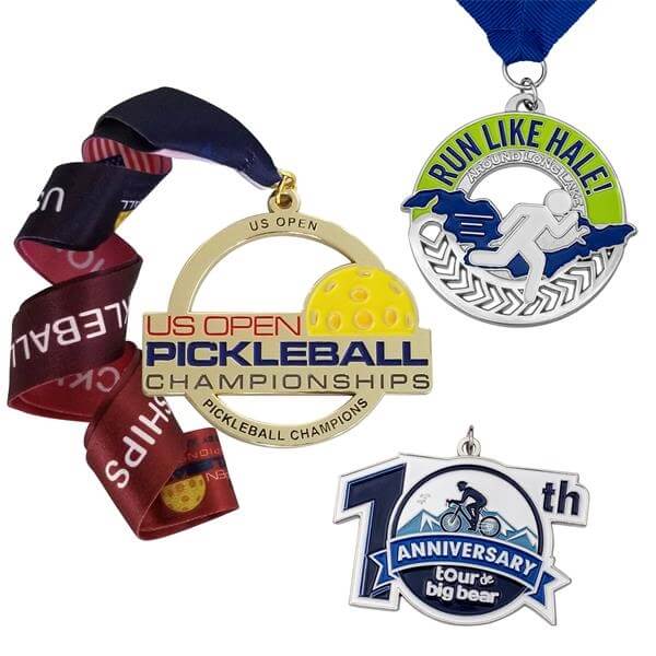 Metal medals with ribbons. 10 x School Talent Medals Add your own text or logo 