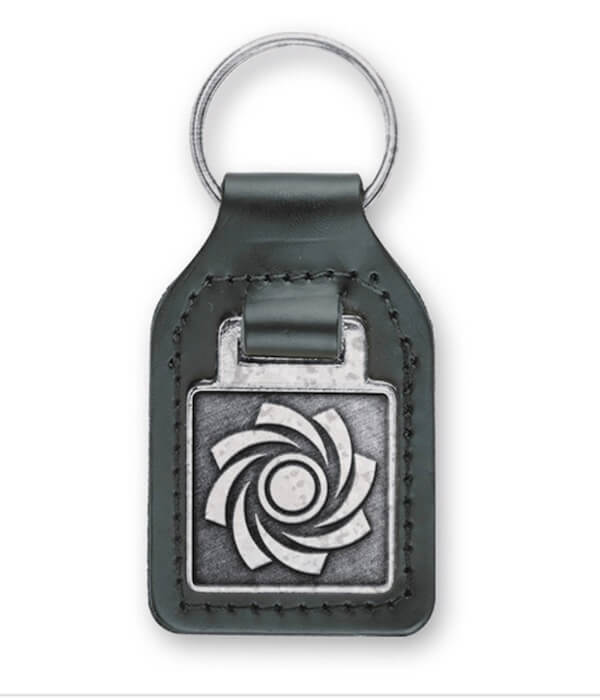 custom metal emblem leather logo keychain