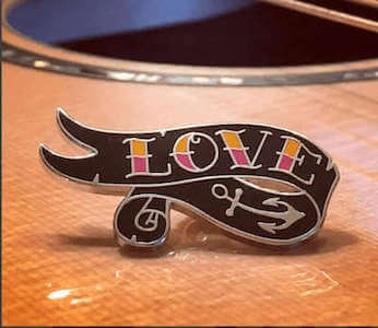 custom hard enamel lapel pins - love design