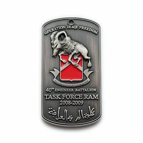 dog tag shaped coin Iraqi freedom