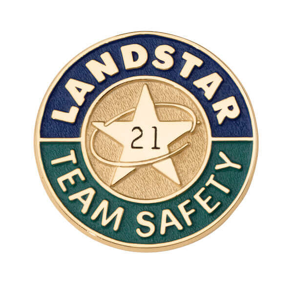 engraved safety service enamel lapel pin