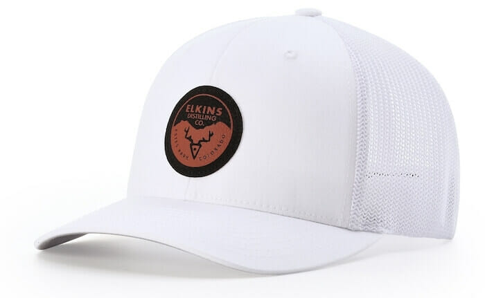 fitted trucker hat with patch
