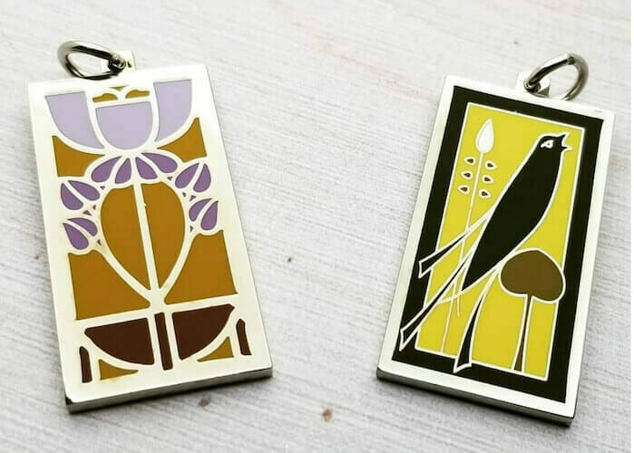 enamel charms with logos