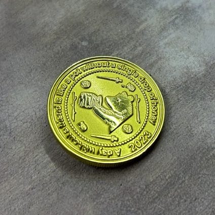 shiny bronze plating 3D coin