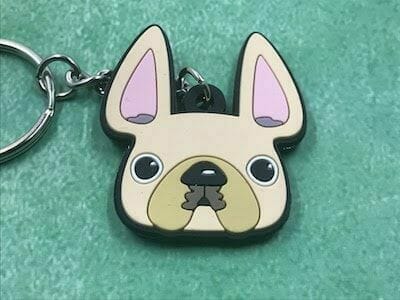 soft rubber dog shaped keychain