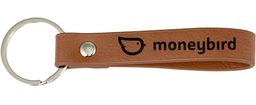 leather key holder with engraved logo