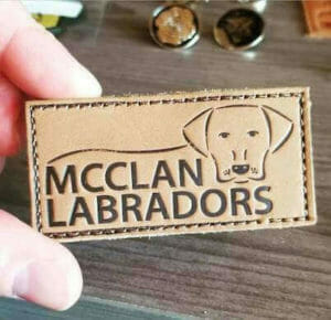 leather labrador dog patch