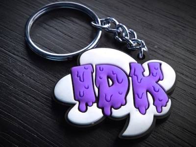Soft Rubber Keyring Keychain Double Sides New 