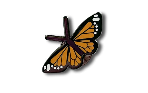 black nickel butterfly pin